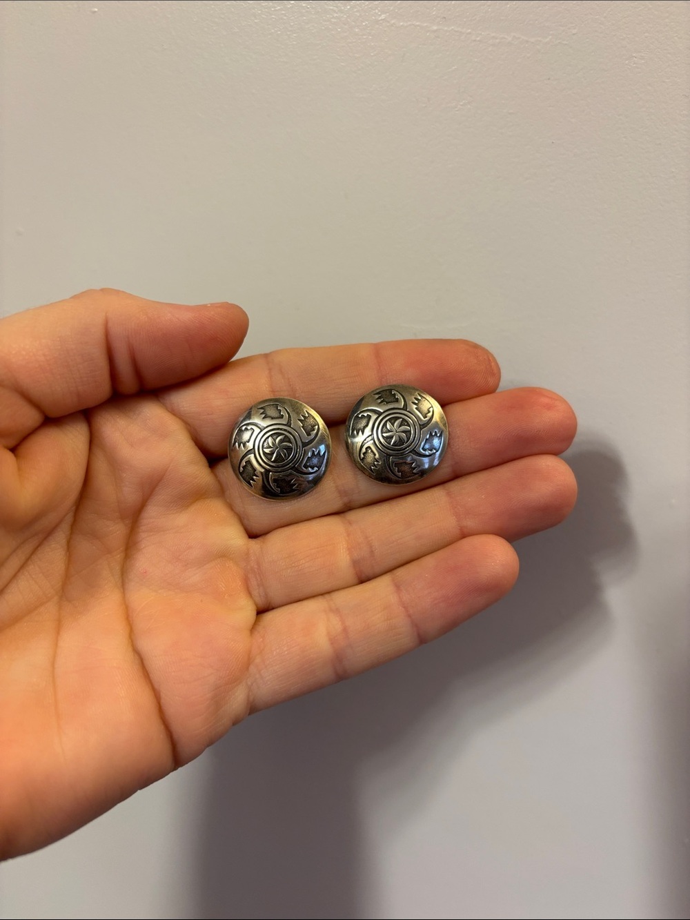 Vintage Silver Stamped Concho Studs